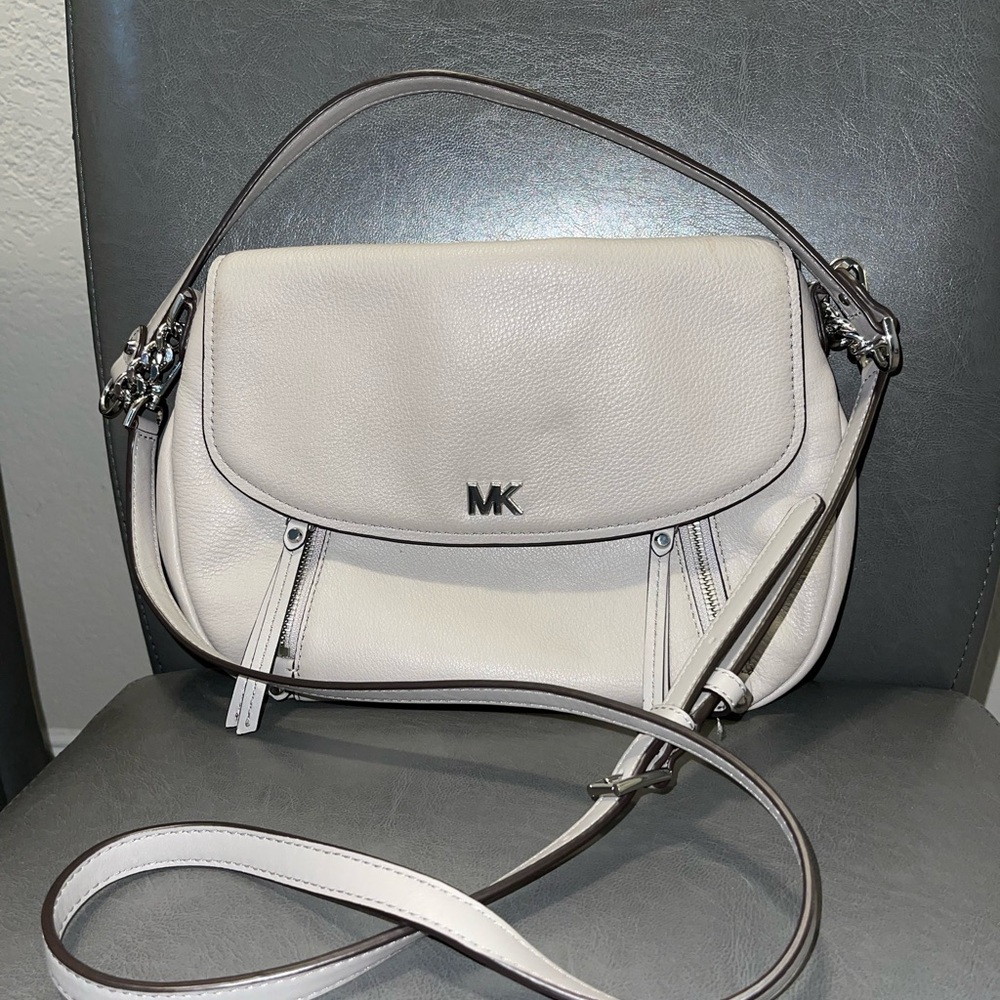 MK soft pebbled leather(light gray)crossbody. Great condition! Price is firm.